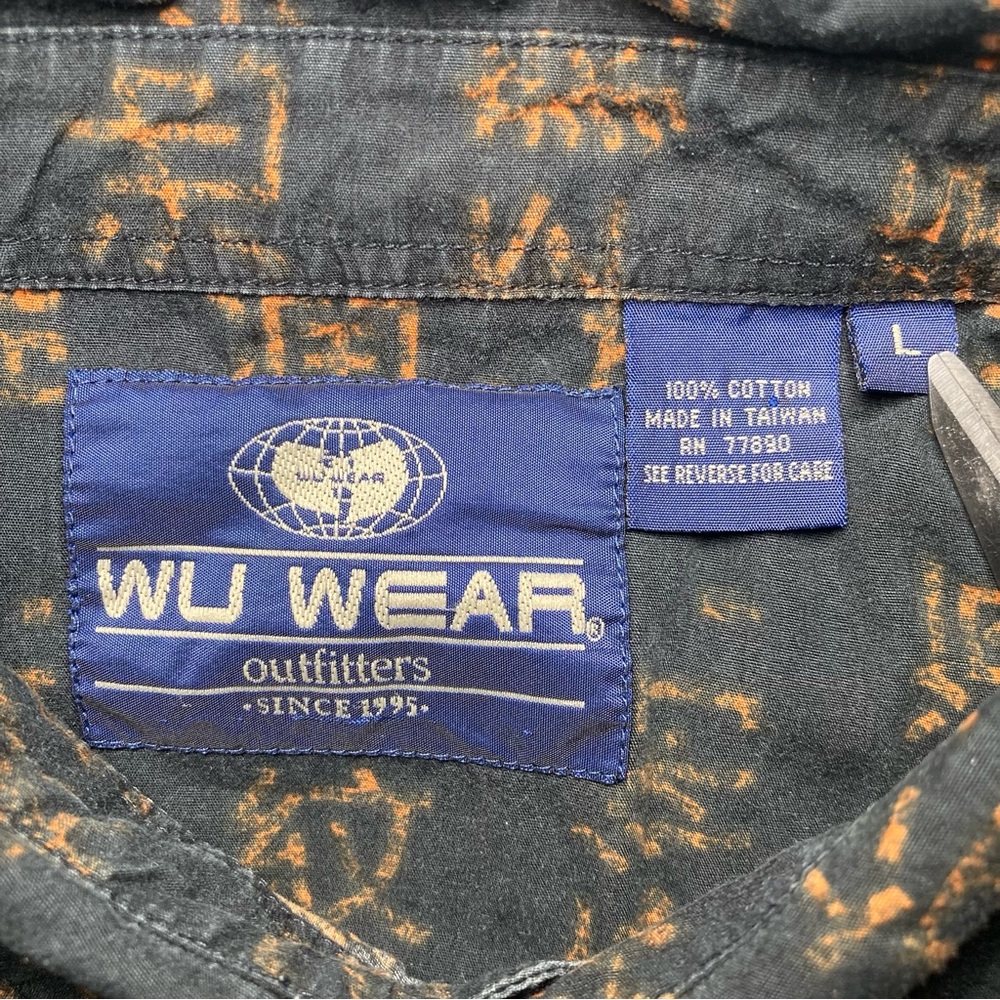 Wu Wear Shirt Mens Large Wu Tang Clan Vintage 90s Hip Hop World AOP Button Up - Picture 6 of 6